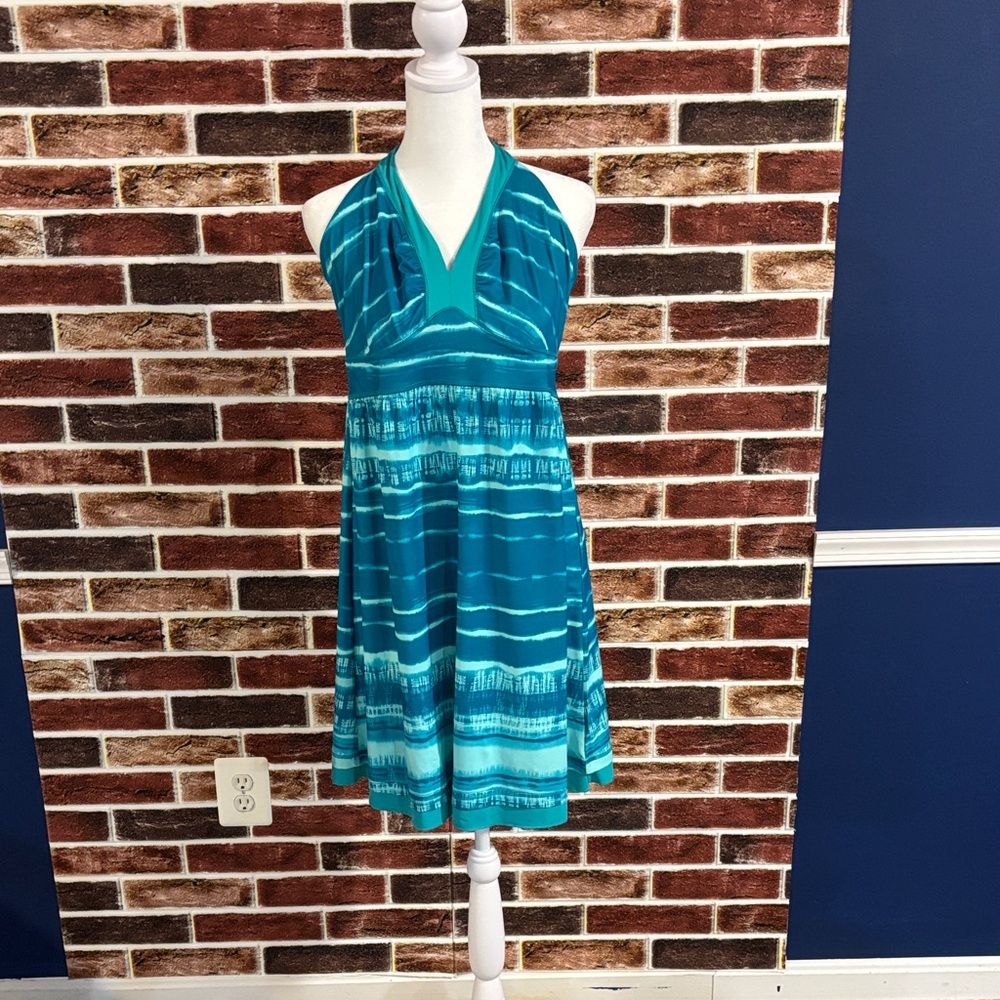 The North Face Teal Striped Midi Dress